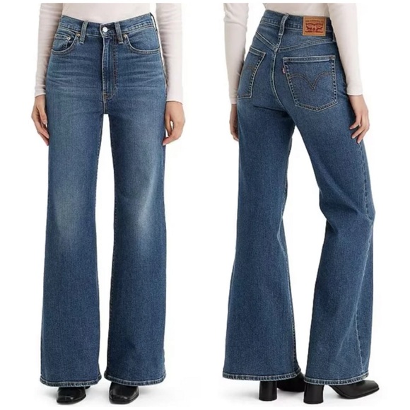 Levi's Denim - Levi's High Rise Blue Jeans Wide Leg Flare